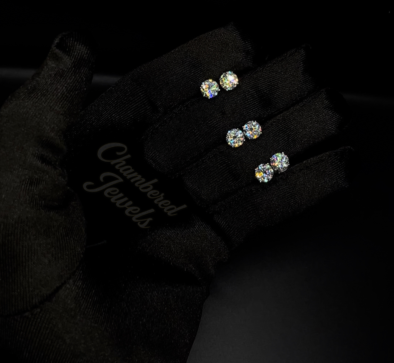 S925 Four Prong Moissanite Earrings