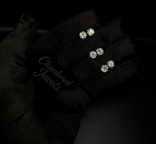 S925 Four Prong Moissanite Earrings