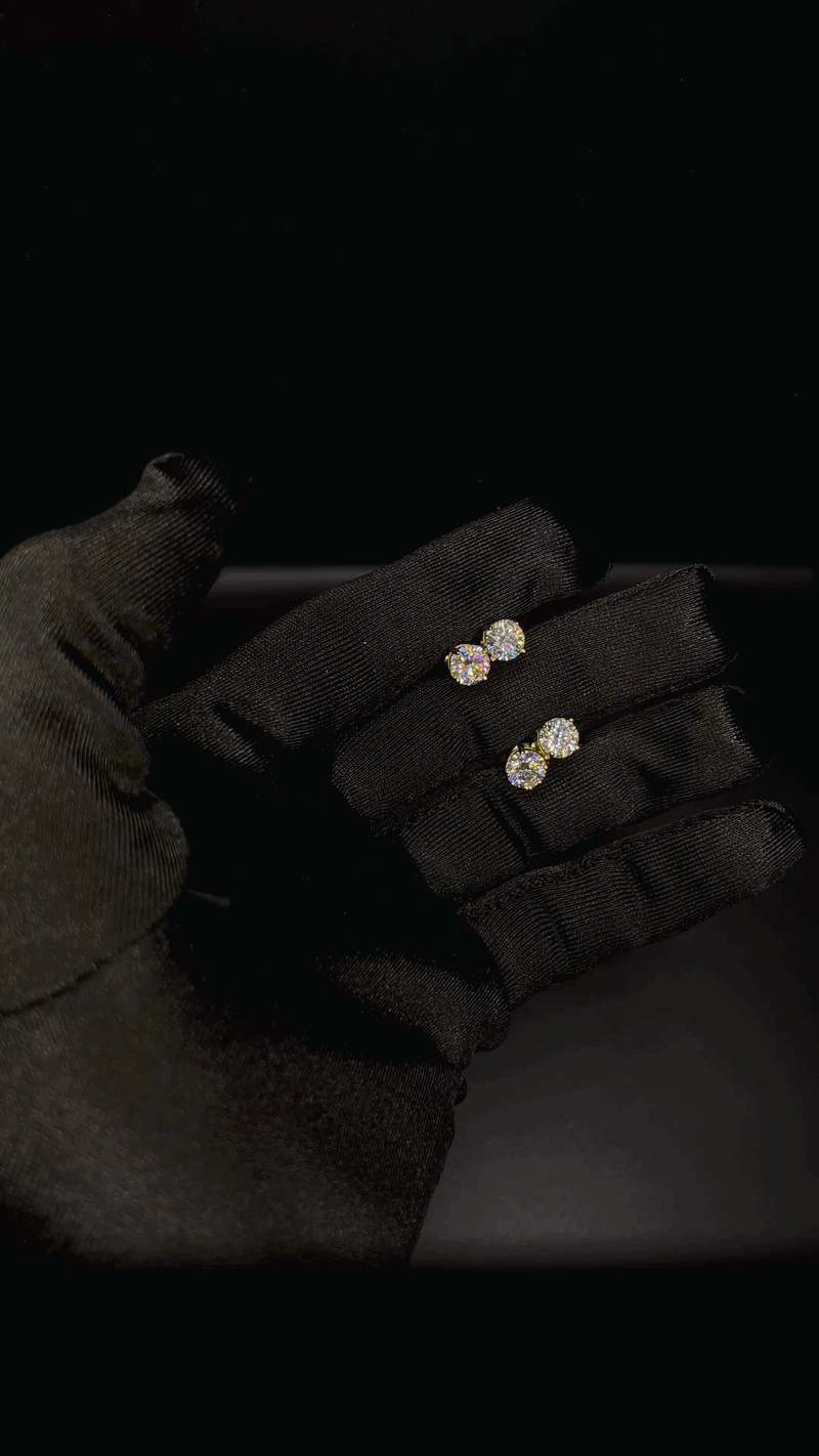 S925 Four Prong Moissanite Earrings
