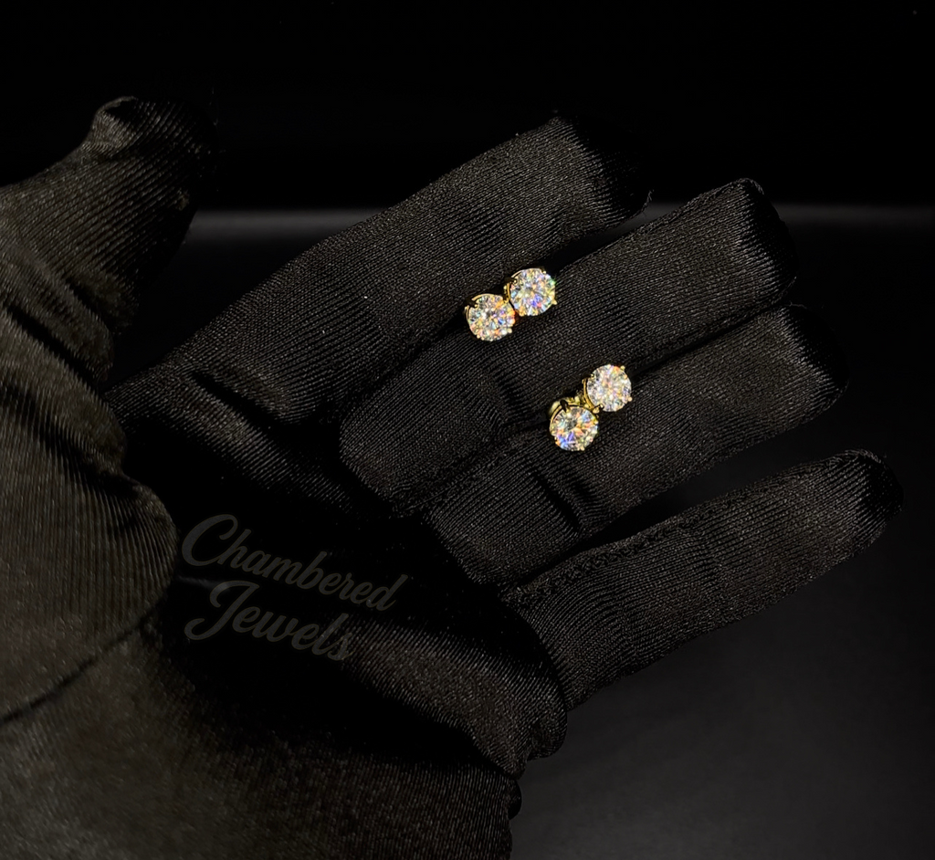 S925 Four Prong Moissanite Earrings