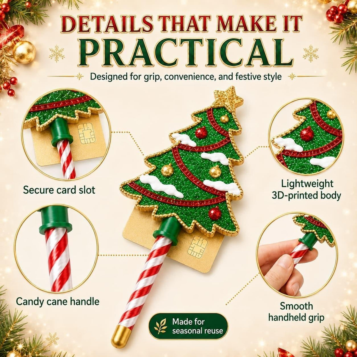 Chambered Jewels™ Christmas Tree Tap-to-Pay Wand